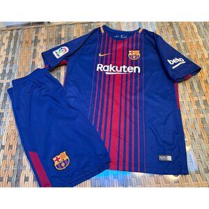 FC Barcelona 2017-18 Home Shirt ~ Football Soccer Jersey & Shorts ~ Youth L